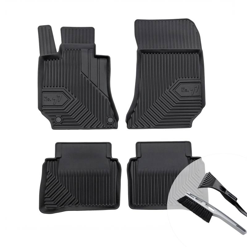 moto-MOLTICO Gummimatten Auto, 4-teiliges Set, Allwetter Gummi Fußmatten mit Rand, Antirutsch & Wasserfest Autoteppiche - passend für Mercedes-Benz Klasa E W212 2009-2016 Limousine von moto-MOLTICO