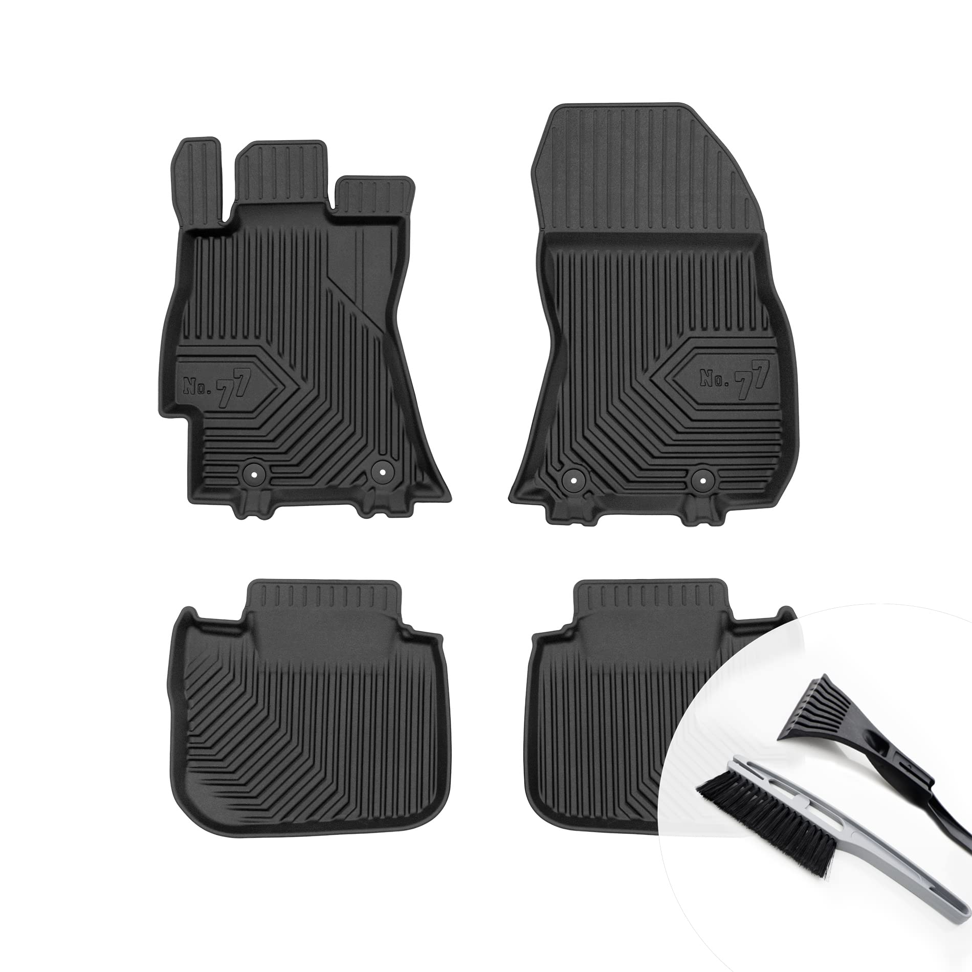 moto-MOLTICO Gummimatten Auto, 4-teiliges Set, Allwetter Gummi Fußmatten mit Rand, Antirutsch & Wasserfest Autoteppiche - passend für Subaru Legacy V Outback IV 2009-2014 von moto-MOLTICO