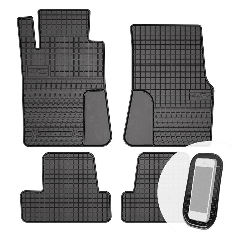 Gummimatten Auto Fußmatten Gummi Automatten Passgenau 4-teilig Set - passend für Ford Mustang 2004-2014 von moto-MOLTICO