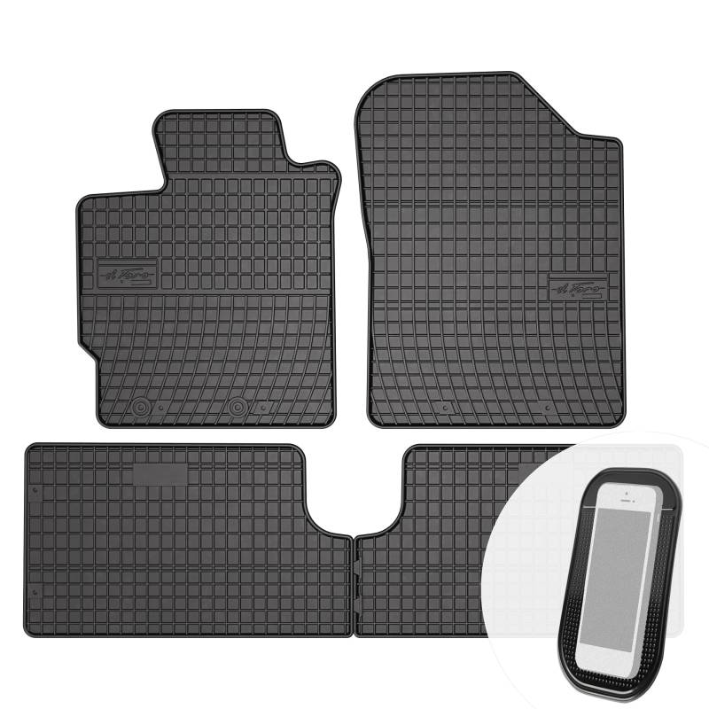 Gummimatten Auto Fußmatten Gummi Automatten Passgenau 4-teilig Set - passend für Toyota Yaris 3 III 2011-2018 von moto-MOLTICO