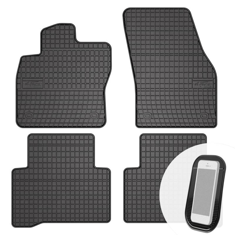 Gummimatten Auto Fußmatten Gummi Automatten Passgenau 4-teilig Set - passend für VW Touran 2 II ab 2015 von moto-MOLTICO
