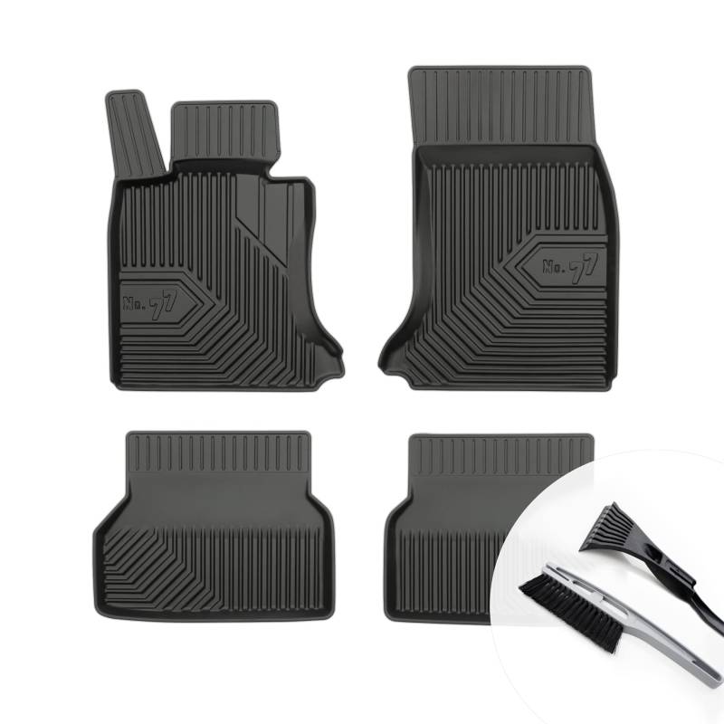 moto-MOLTICO Gummimatten Auto, 4-teiliges Set, Allwetter Gummi Fußmatten mit Rand, Antirutsch & Wasserfest Autoteppiche - passend für BMW 5er E61 E60 2003-2010 von moto-MOLTICO