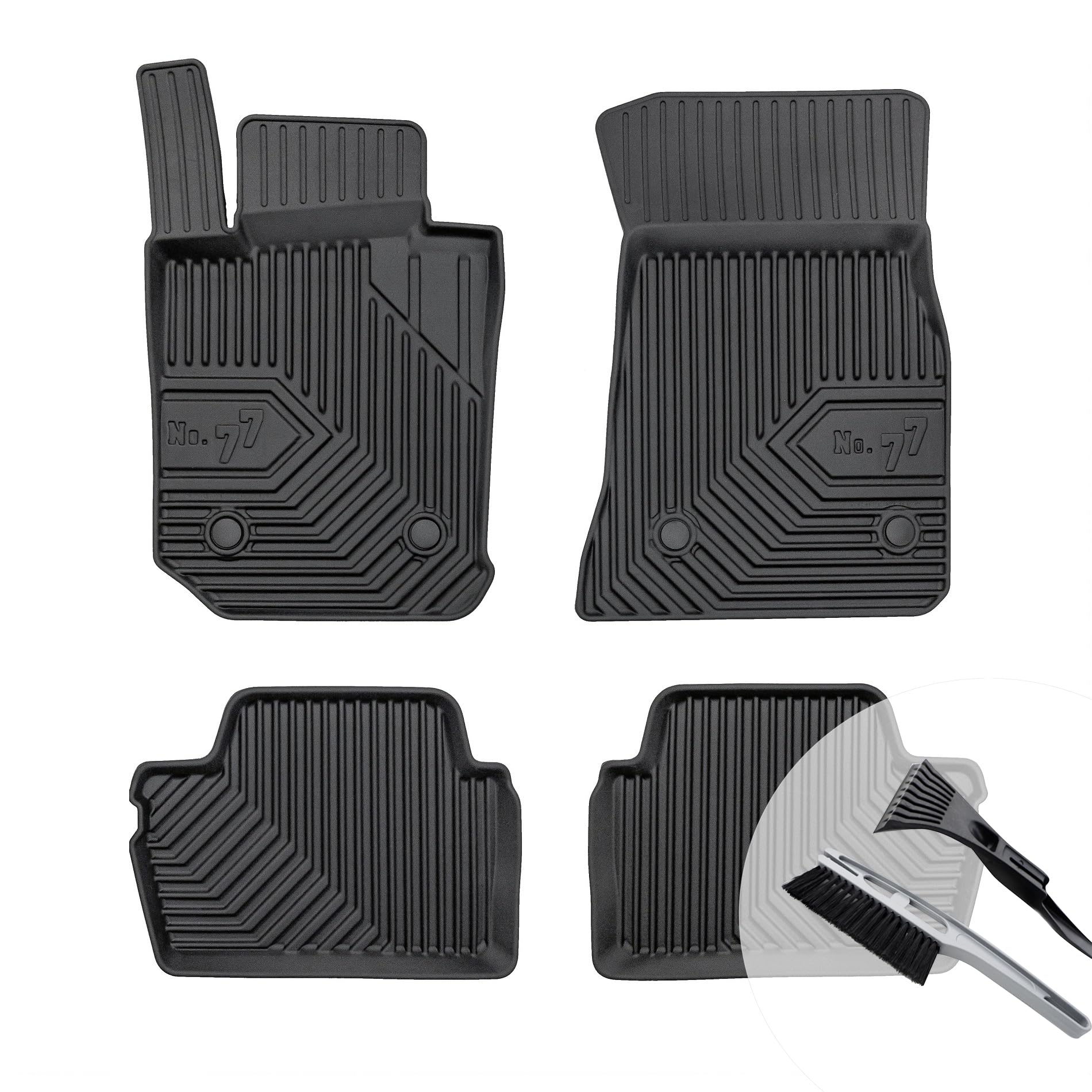moto-MOLTICO Gummimatten Auto, 4-teiliges Set, Allwetter Gummi Fußmatten mit Rand, Antirutsch & Wasserfest Autoteppiche - passend für BMW Seria 2 Coupe G42 ab 2021 Coupe von moto-MOLTICO