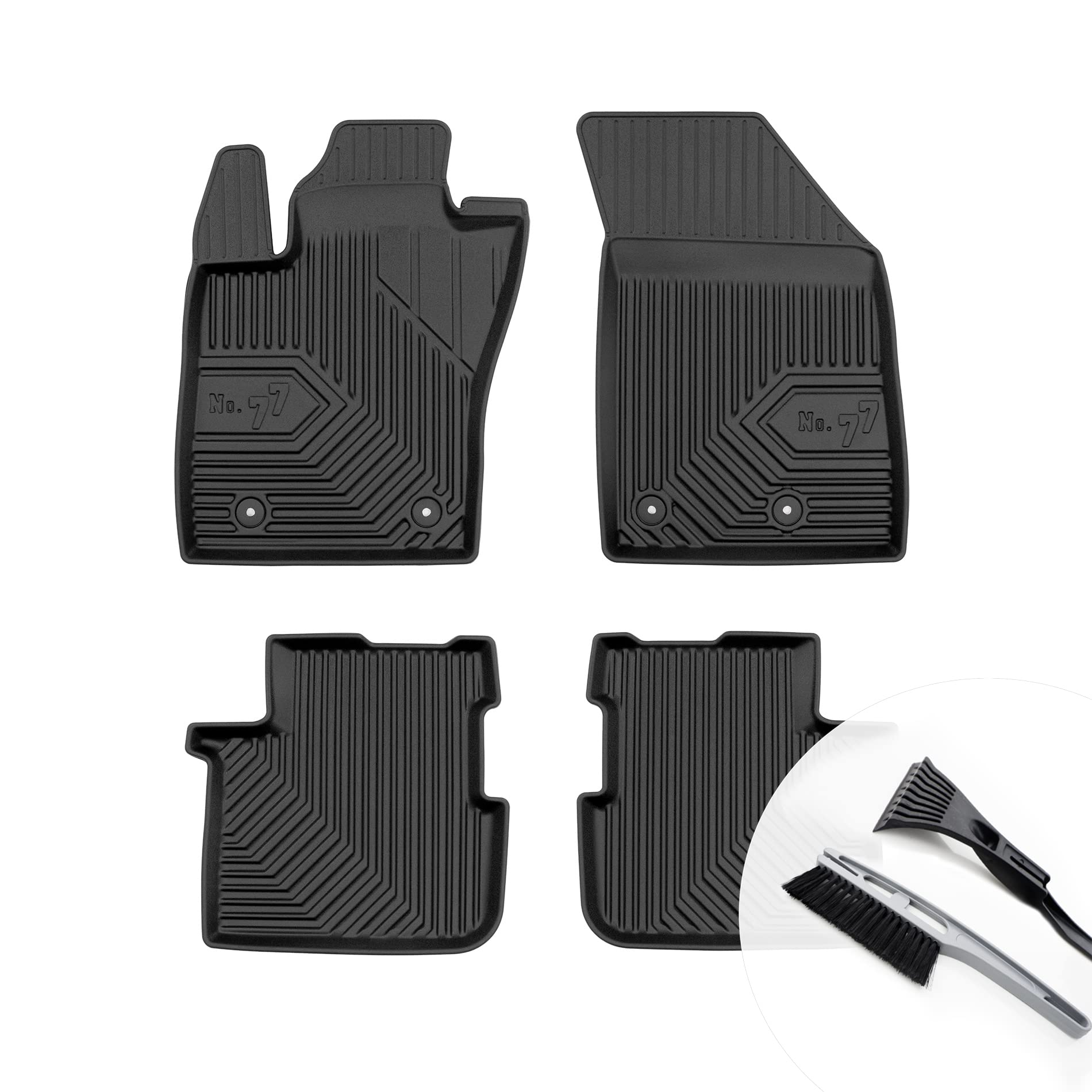 moto-MOLTICO Gummimatten Auto, 4-teiliges Set, Allwetter Gummi Fußmatten mit Rand, Antirutsch & Wasserfest Autoteppiche - passend für FIAT Tipo ab 2015 von moto-MOLTICO