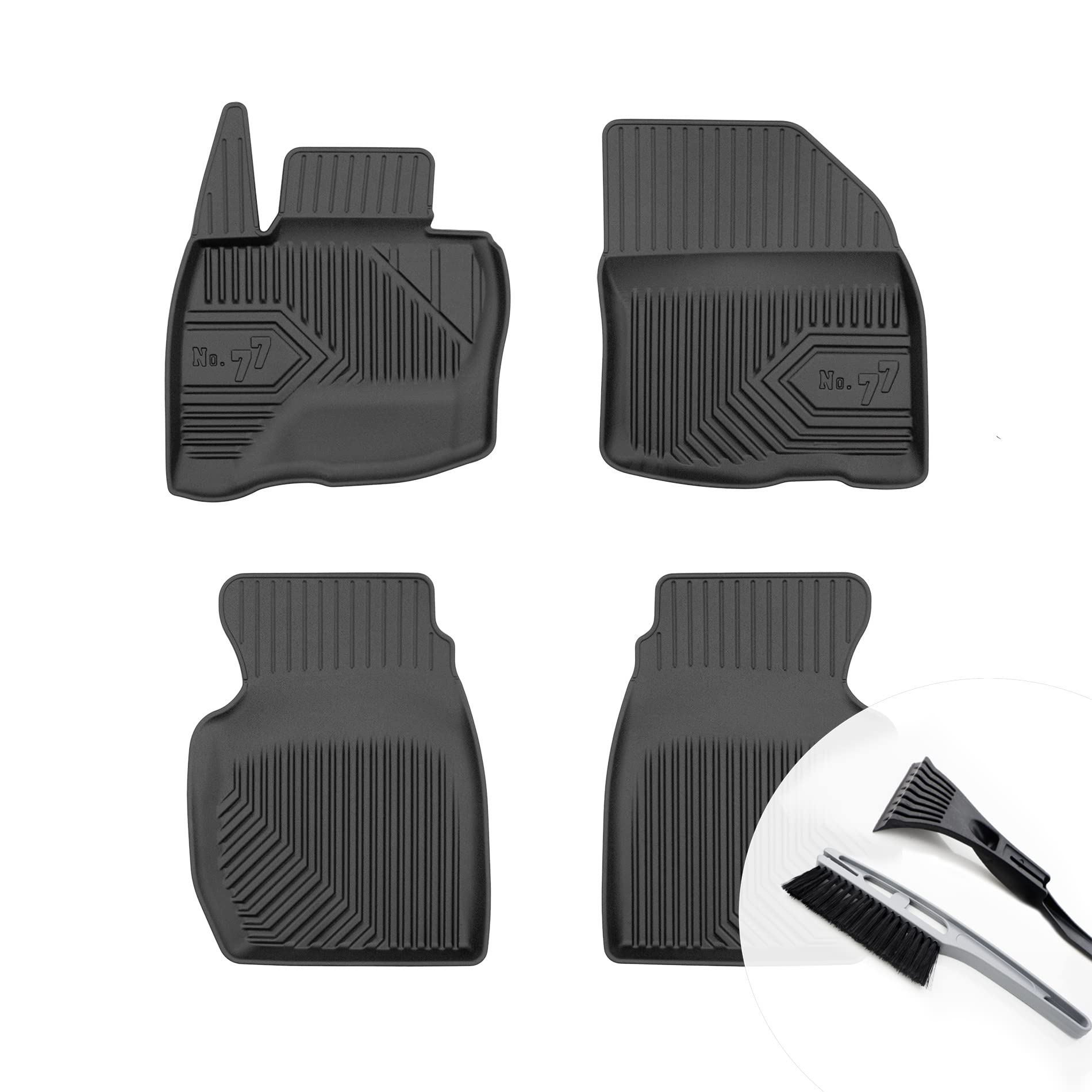 moto-MOLTICO Gummimatten Auto, 4-teiliges Set, Allwetter Gummi Fußmatten mit Rand, Antirutsch & Wasserfest Autoteppiche - passend für Honda Civic VIII 2006-2011 von moto-MOLTICO