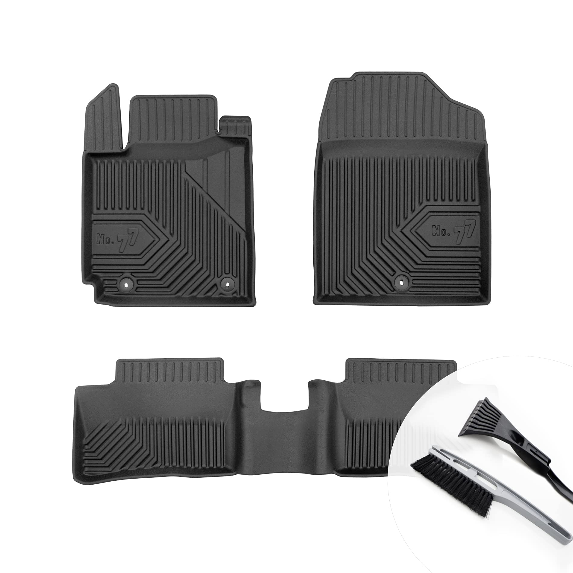 moto-MOLTICO Gummimatten Auto, 4-teiliges Set, Allwetter Gummi Fußmatten mit Rand, Antirutsch & Wasserfest Autoteppiche - passend für Kia Picanto II III ab 2011 von moto-MOLTICO