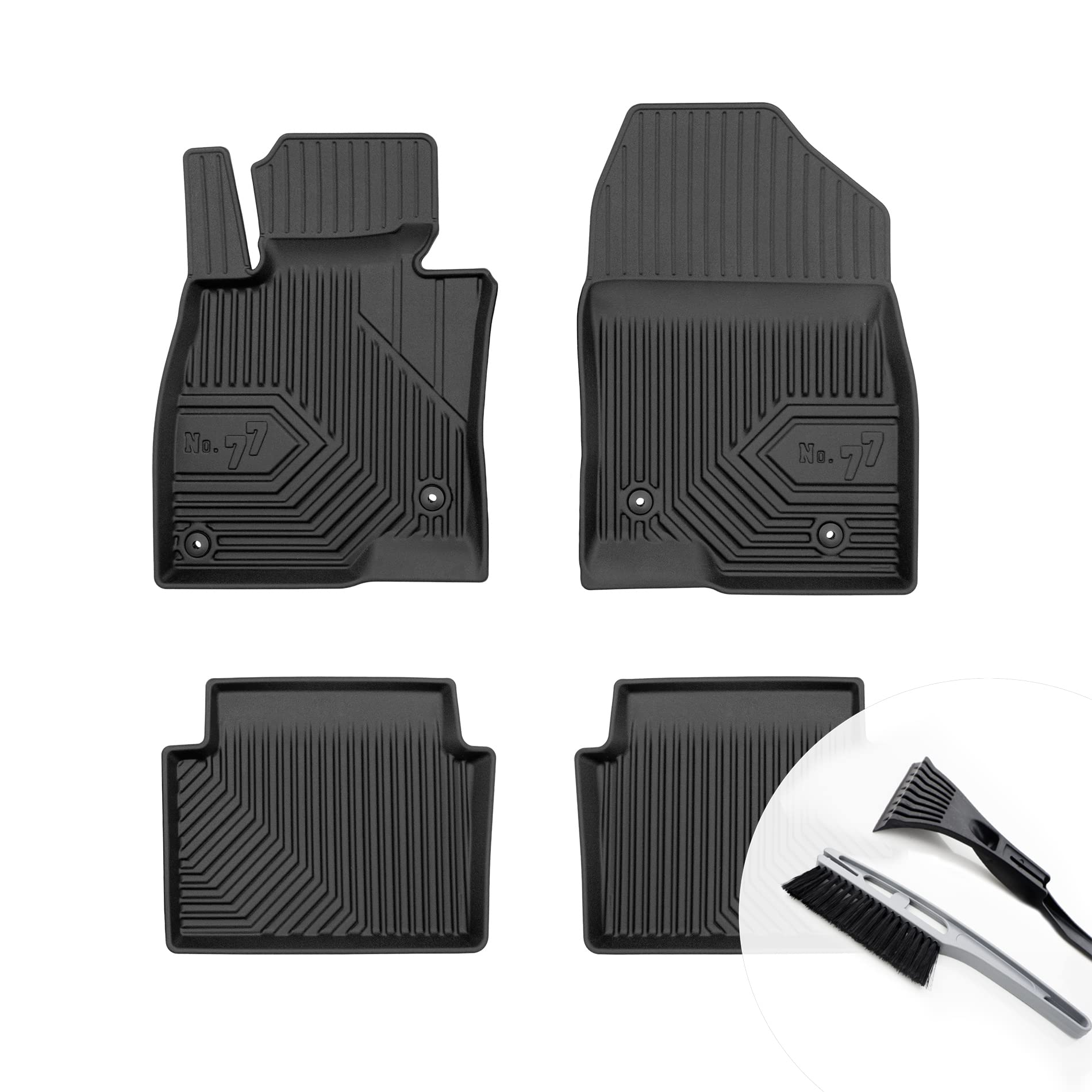 moto-MOLTICO Gummimatten Auto, 4-teiliges Set, Allwetter Gummi Fußmatten mit Rand, Antirutsch & Wasserfest Autoteppiche - passend für Mazda 3 III 2013-2018 von moto-MOLTICO