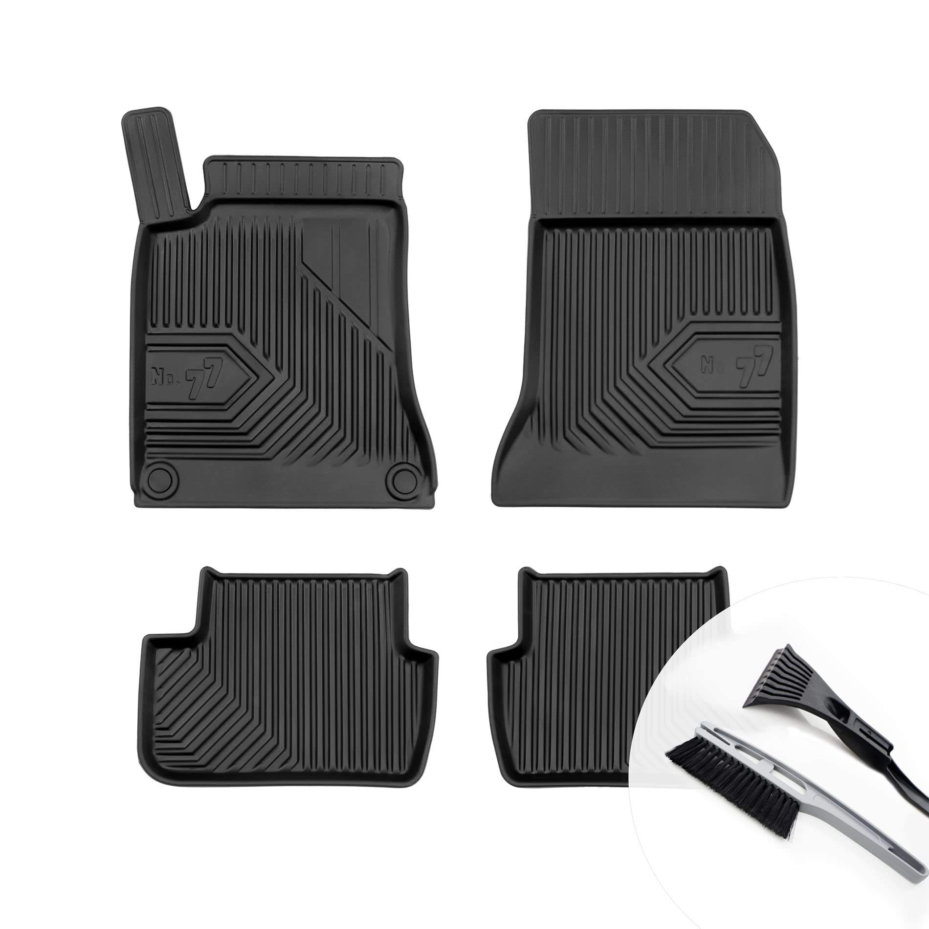 moto-MOLTICO Gummimatten Auto, 4-teiliges Set, Allwetter Gummi Fußmatten mit Rand, Antirutsch & Wasserfest Autoteppiche - passend für Mercedes-Benz B Klasse W246 A Klasse W176 GLA X156 von moto-MOLTICO