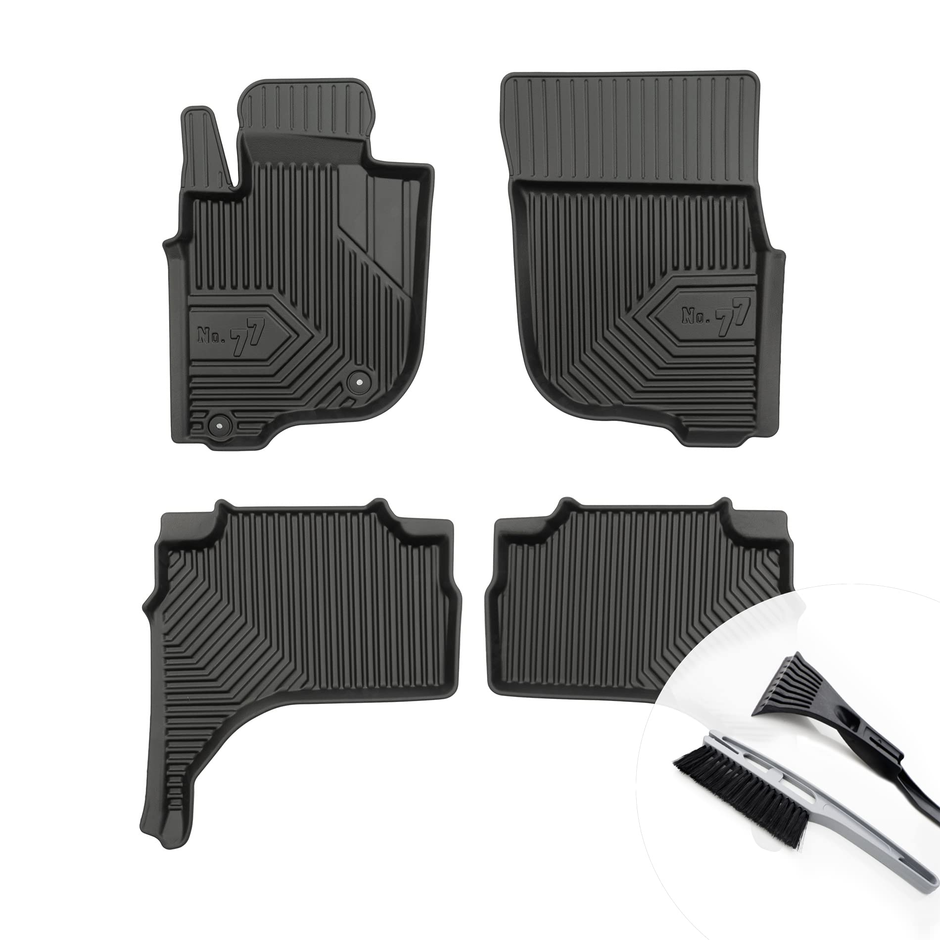 moto-MOLTICO Gummimatten Auto, 4-teiliges Set, Allwetter Gummi Fußmatten mit Rand, Antirutsch & Wasserfest Autoteppiche - passend für Mitsubishi L200 VI ab 2019 von moto-MOLTICO