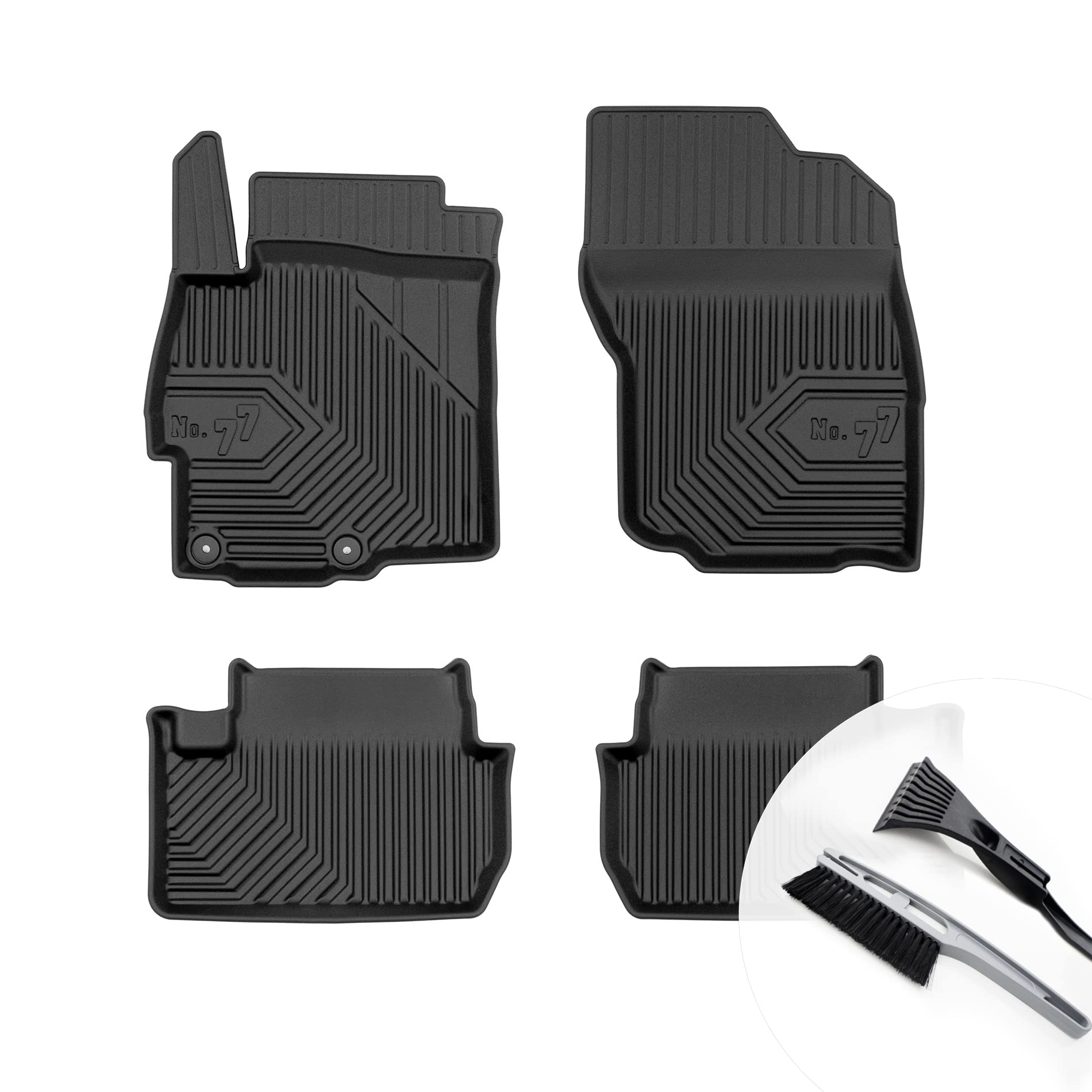 moto-MOLTICO Gummimatten Auto, 4-teiliges Set, Allwetter Gummi Fußmatten mit Rand, Antirutsch & Wasserfest Autoteppiche - passend für Mitsubishi Lancer VIII 2007-2016 von moto-MOLTICO