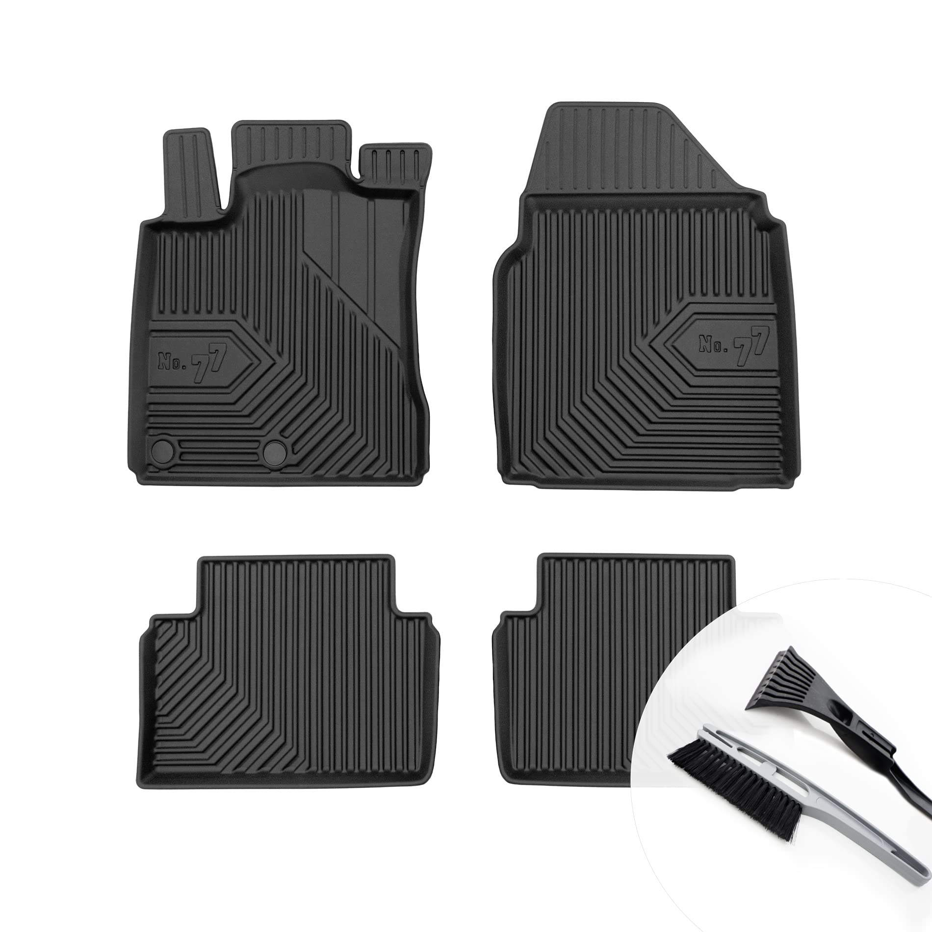 moto-MOLTICO Gummimatten Auto, 4-teiliges Set, Allwetter Gummi Fußmatten mit Rand, Antirutsch & Wasserfest Autoteppiche - passend für Nissan Qashqai I 2006-2013 von moto-MOLTICO