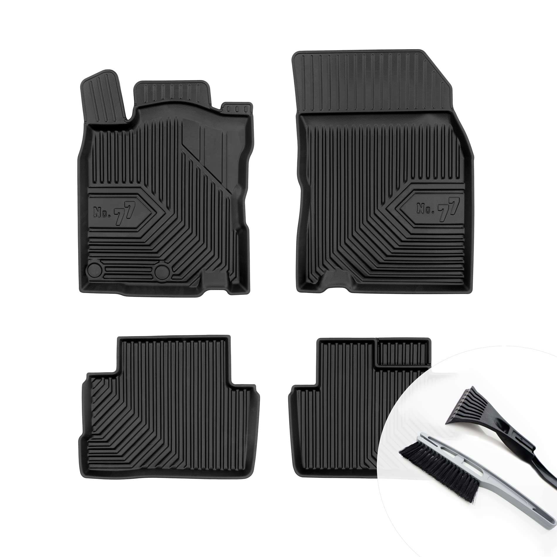 moto-MOLTICO Gummimatten Auto, 4-teiliges Set, Allwetter Gummi Fußmatten mit Rand, Antirutsch & Wasserfest Autoteppiche - passend für Nissan Qashqai 2 2008-2012 von moto-MOLTICO
