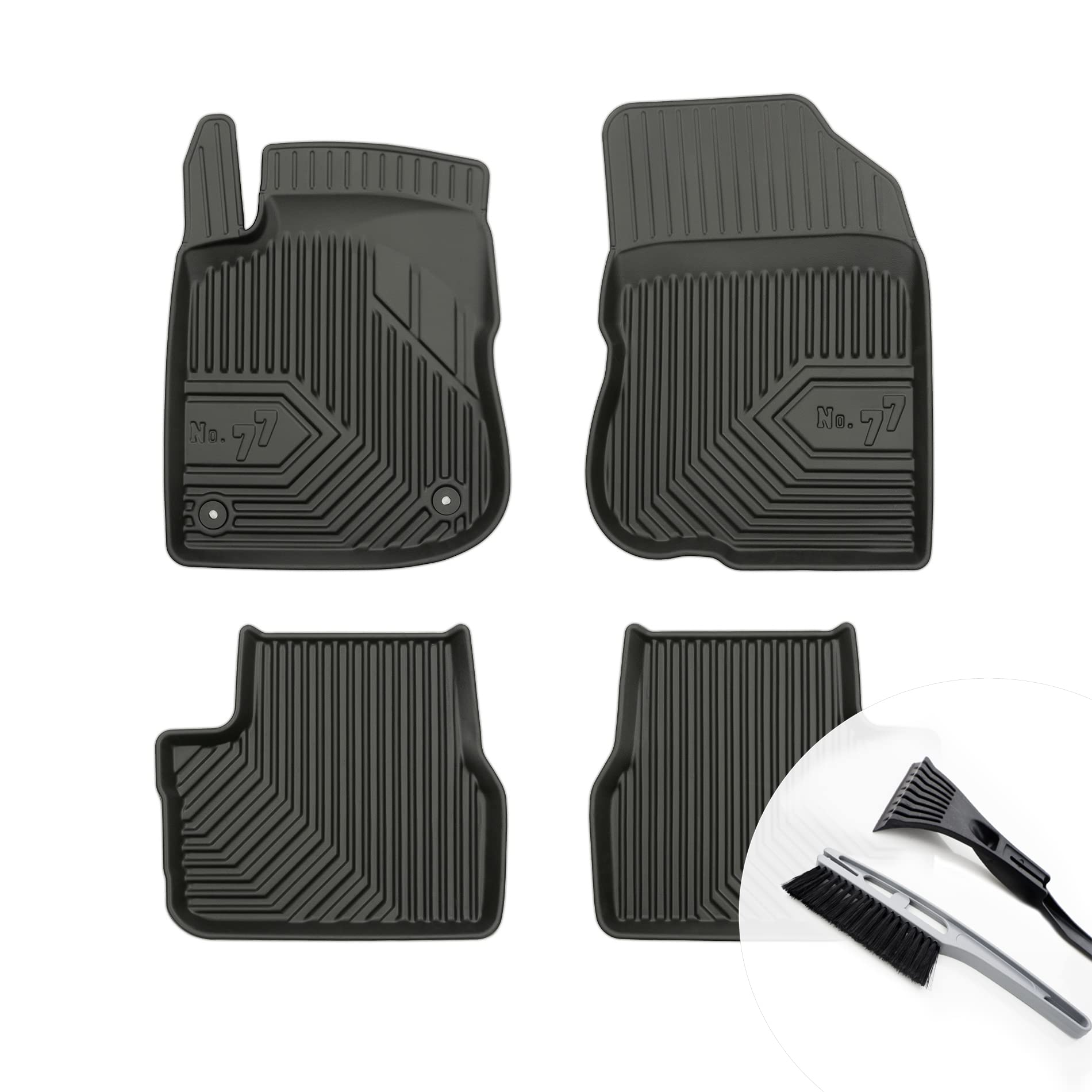 moto-MOLTICO Gummimatten Auto, 4-teiliges Set, Allwetter Gummi Fußmatten mit Rand, Antirutsch & Wasserfest Autoteppiche - passend für Peugeot 208 I 2008 I von moto-MOLTICO