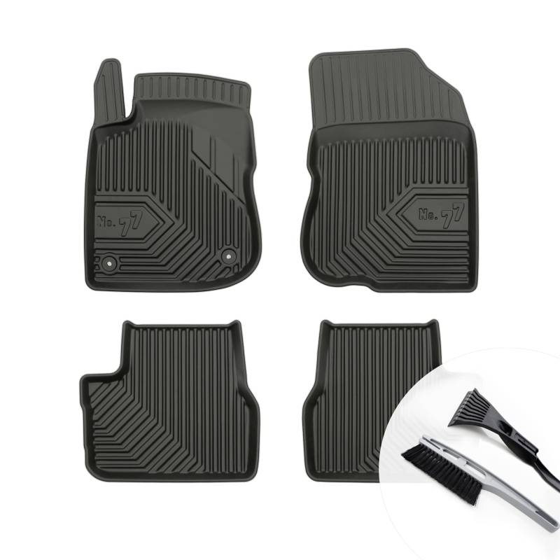 moto-MOLTICO Gummimatten Auto, 4-teiliges Set, Allwetter Gummi Fußmatten mit Rand, Antirutsch & Wasserfest Autoteppiche - passend für Peugeot 208 I 2008 I von moto-MOLTICO