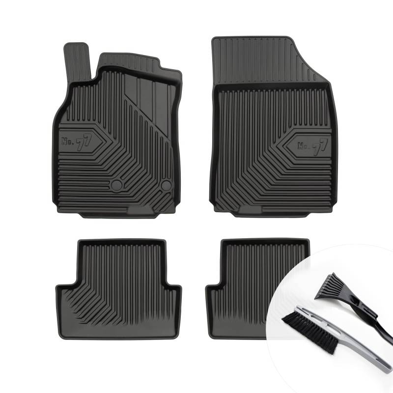 moto-MOLTICO Gummimatten Auto, 4-teiliges Set, Allwetter Gummi Fußmatten mit Rand, Antirutsch & Wasserfest Autoteppiche - passend für Renault Megane III 2008-2015 von moto-MOLTICO