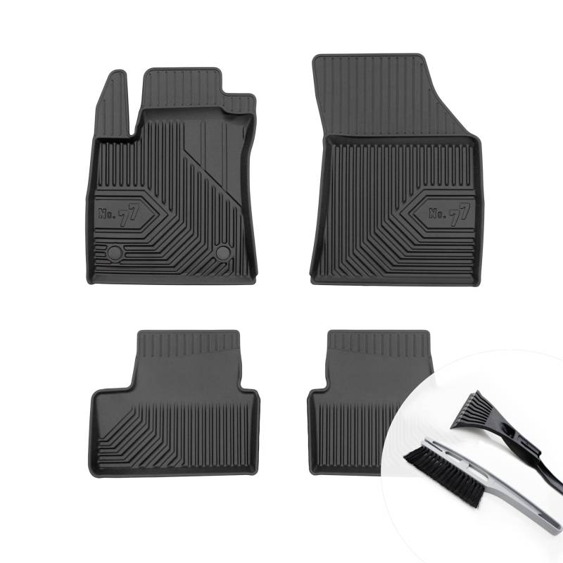 moto-MOLTICO Gummimatten Auto, 4-teiliges Set, Allwetter Gummi Fußmatten mit Rand, Antirutsch & Wasserfest Autoteppiche - passend für Renault Megane IV ab 2015 von moto-MOLTICO
