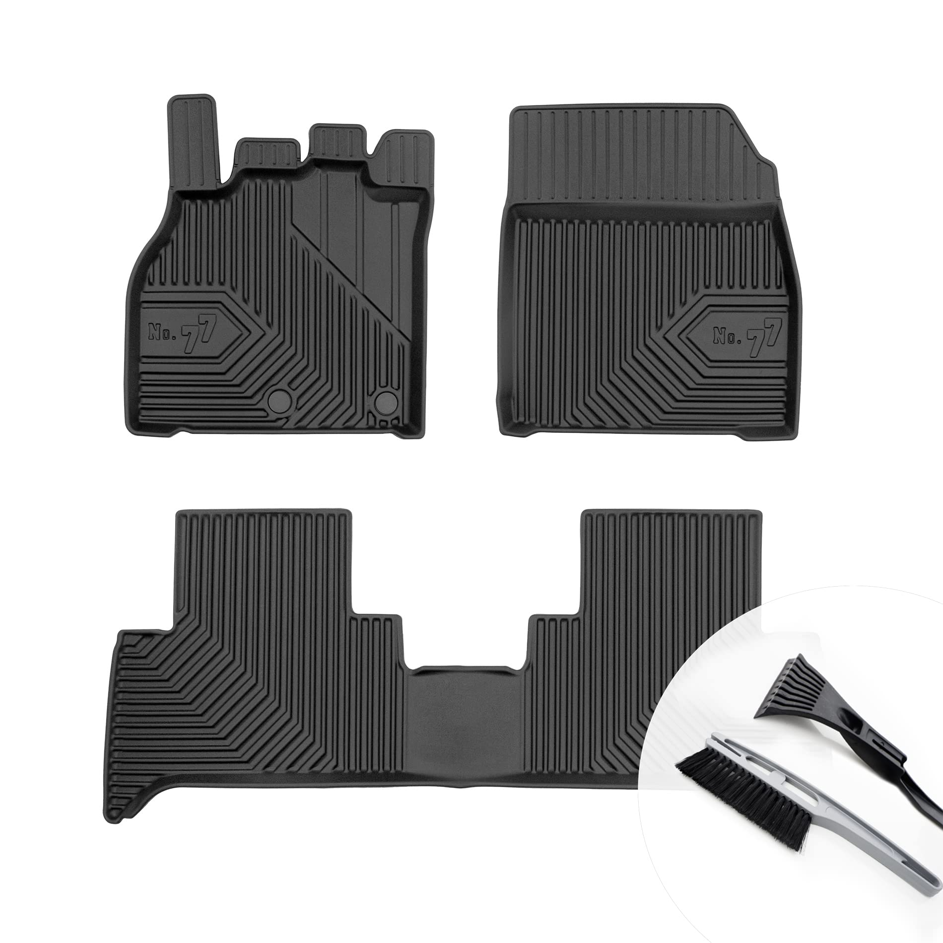 moto-MOLTICO Gummimatten Auto, 4-teiliges Set, Allwetter Gummi Fußmatten mit Rand, Antirutsch & Wasserfest Autoteppiche - passend für Renault Scenic III Grand Scenic II 2009-2016 von moto-MOLTICO