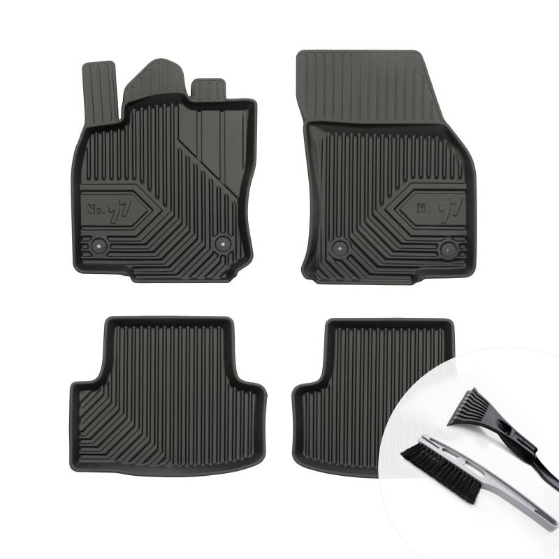 moto-MOLTICO Gummimatten Auto, 4-teiliges Set, Allwetter Gummi Fußmatten mit Rand, Antirutsch & Wasserfest Autoteppiche - passend für Seat Ateca ab 2016 von moto-MOLTICO