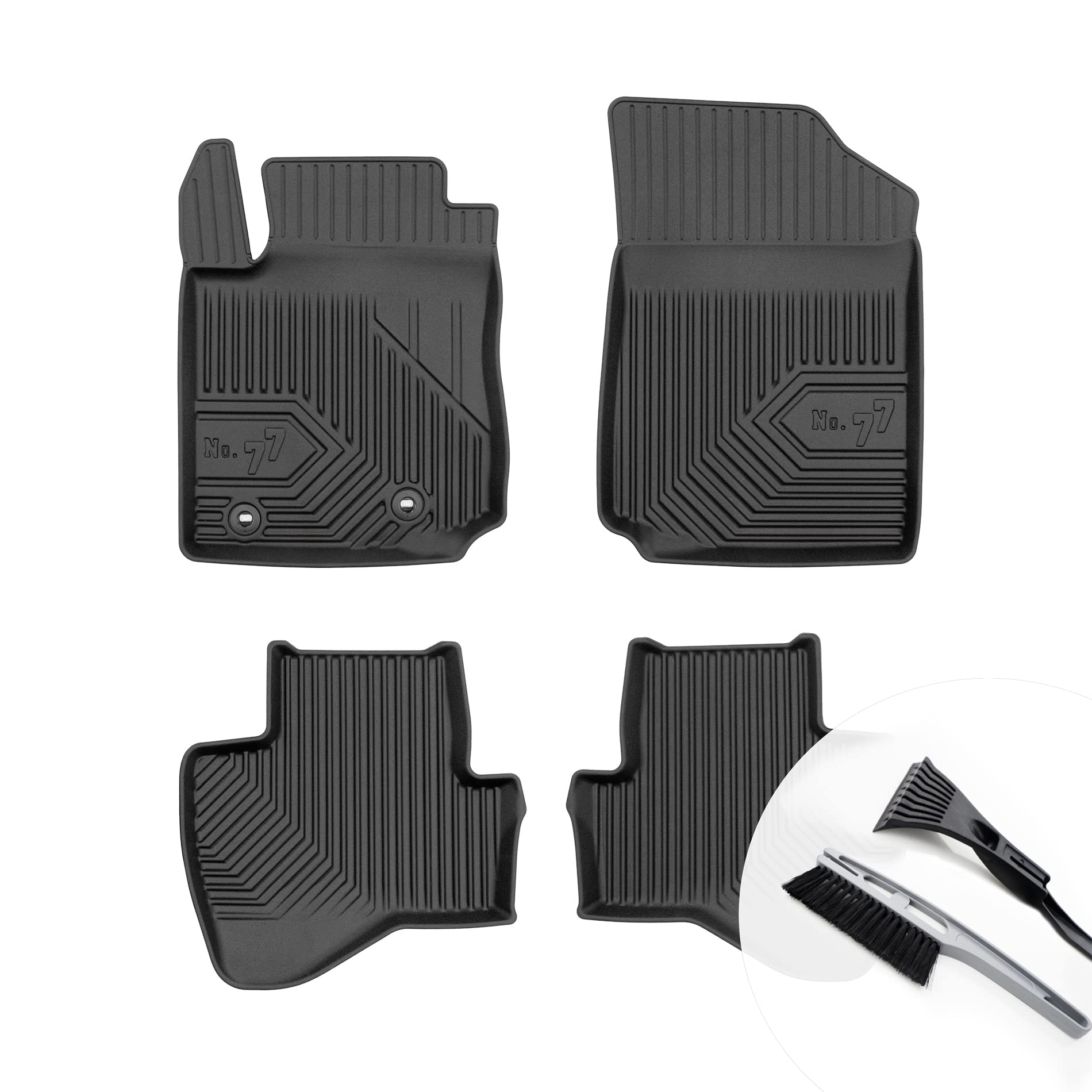 moto-MOLTICO Gummimatten Auto, 4-teiliges Set, Allwetter Gummi Fußmatten mit Rand, Antirutsch & Wasserfest Autoteppiche - passend für Toyota Aygo II 2014-2021 von moto-MOLTICO