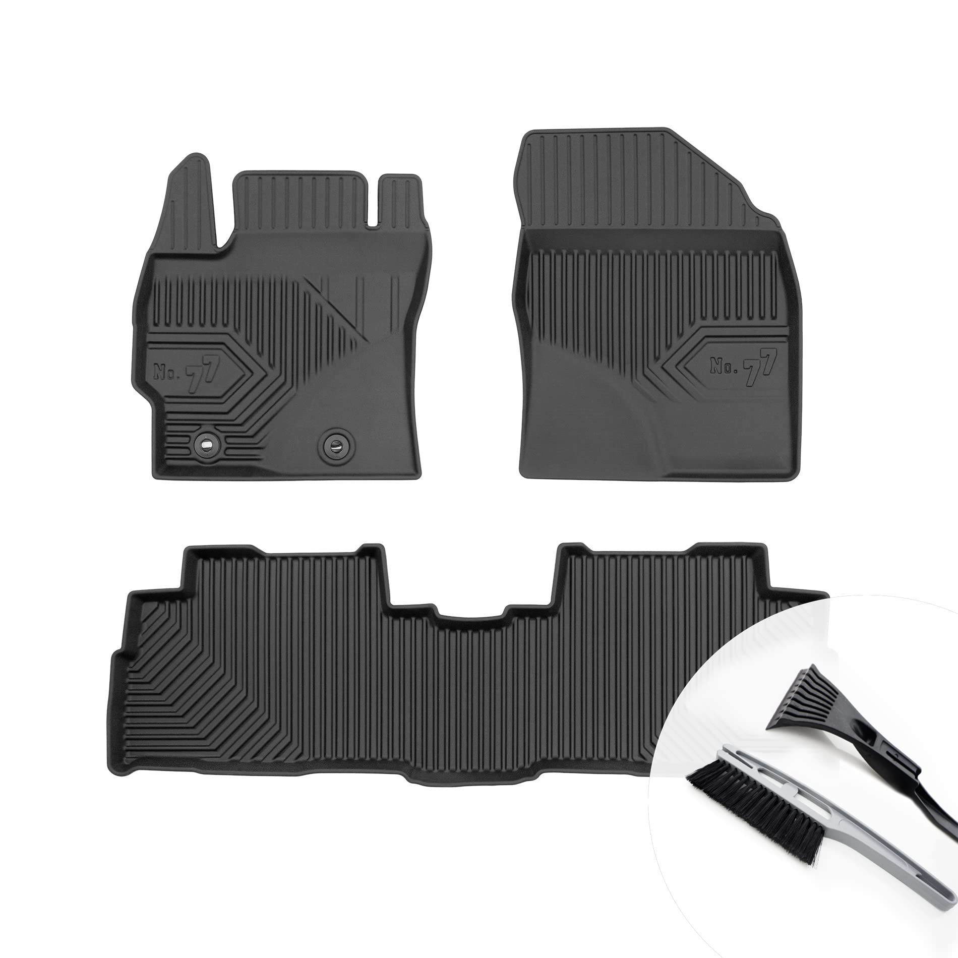 moto-MOLTICO Gummimatten Auto, 4-teiliges Set, Allwetter Gummi Fußmatten mit Rand, Antirutsch & Wasserfest Autoteppiche - passend für Toyota Verso 2009-2018 von moto-MOLTICO