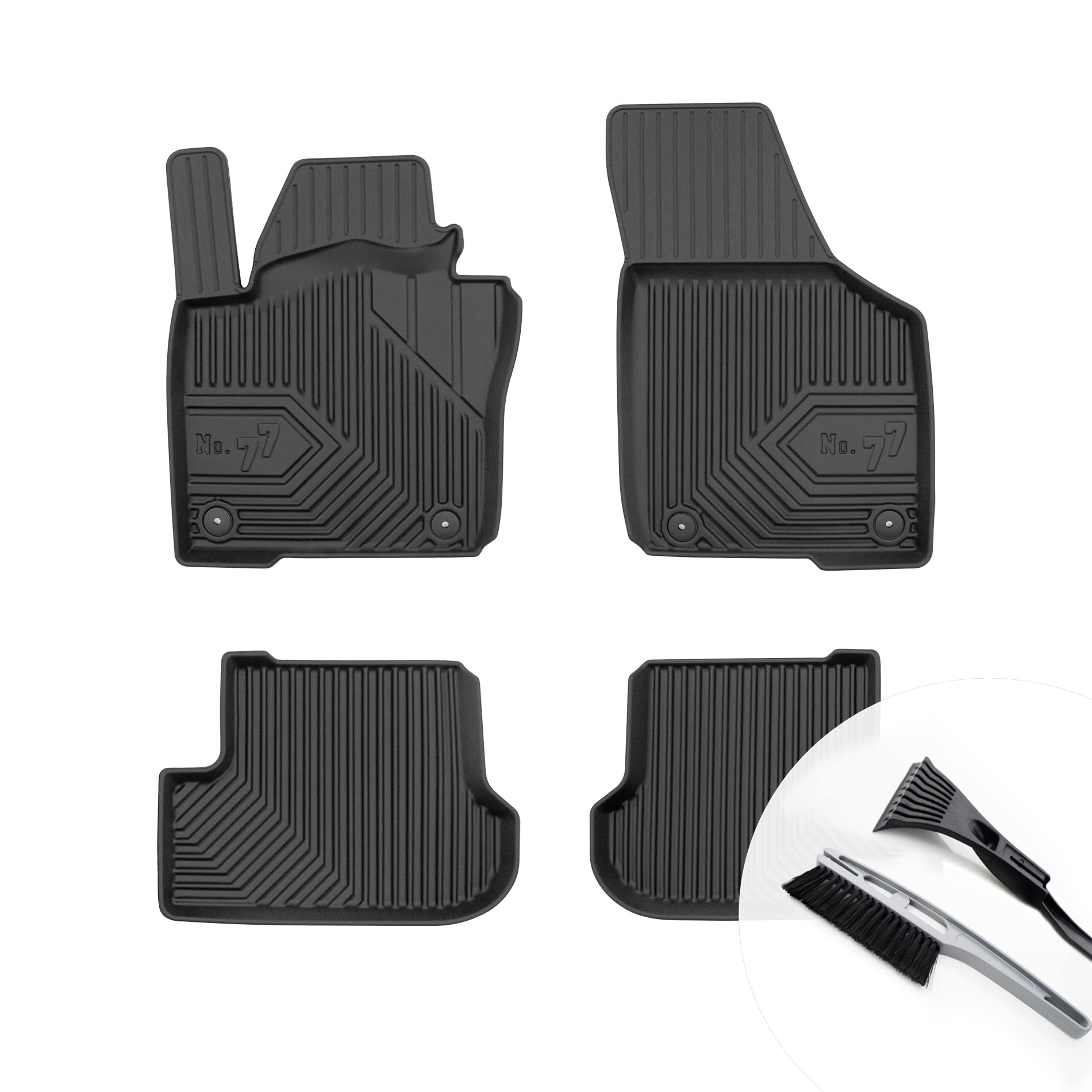 moto-MOLTICO Gummimatten Auto, 4-teiliges Set, Allwetter Gummi Fußmatten mit Rand, Antirutsch & Wasserfest Autoteppiche - passend für VW Beetle 2011-2019 von moto-MOLTICO