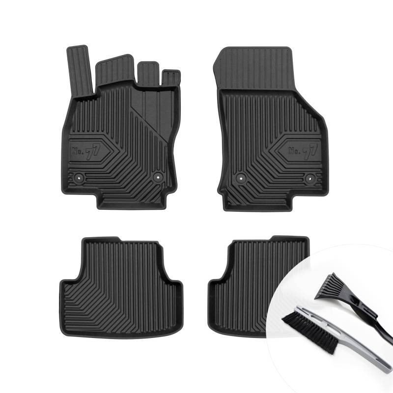 moto-MOLTICO Gummimatten Auto, 4-teiliges Set, Allwetter Gummi Fußmatten mit Rand, Antirutsch & Wasserfest Autoteppiche - passend für VW Golf VIII ab 2019 von moto-MOLTICO