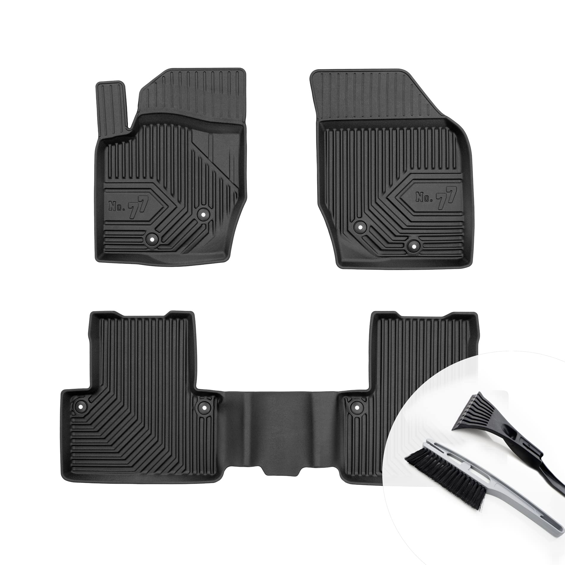 moto-MOLTICO Gummimatten Auto, 4-teiliges Set, Allwetter Gummi Fußmatten mit Rand, Antirutsch & Wasserfest Autoteppiche - passend für Volvo XC90 I 2002-2016 von moto-MOLTICO