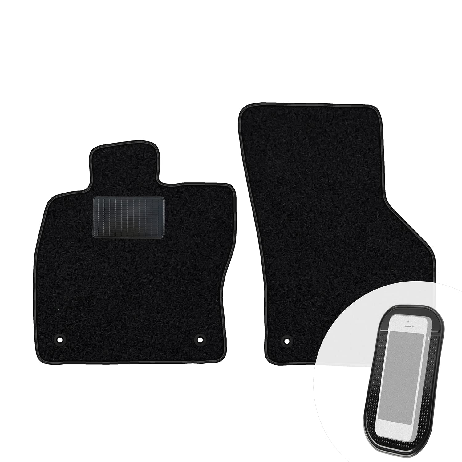 moto-MOLTICO Vorne Fußmatten Auto Velours Autoteppiche Schwarz Automatten Set 2-teilig passend für Audi A3 III 8V Seat Leon III VW Golf VII VIII 2012-2020 von moto-MOLTICO