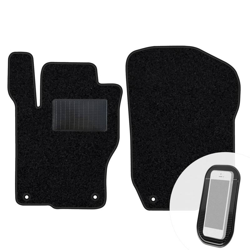 moto-MOLTICO Vorne Fußmatten Auto Velours Autoteppiche Schwarz Automatten Set 2-teilig passend für Mercedes-Benz ML W164 GL X164 2005-2012 von moto-MOLTICO