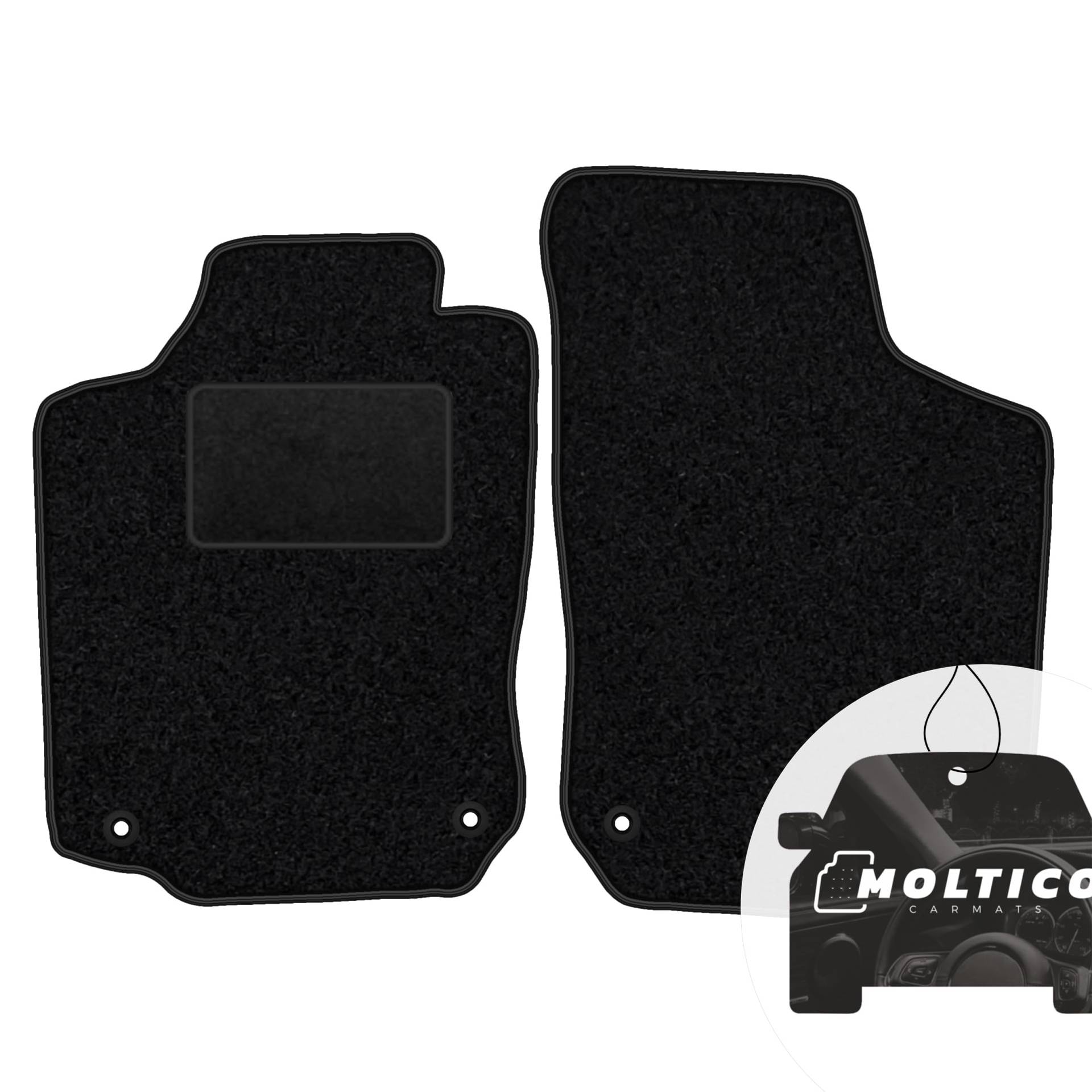 moto-MOLTICO Vorne Fußmatten Auto Velours Autoteppiche Schwarz Automatten Set 2-teilig passend für Opel Corsa C 2000-2006 moto-MOLTICO Vorne Fußmatten Auto Velours Autoteppiche Schwarz Automatten Set 2-teilig passend für Opel Corsa C 2000-2006 von moto-MOLTICO