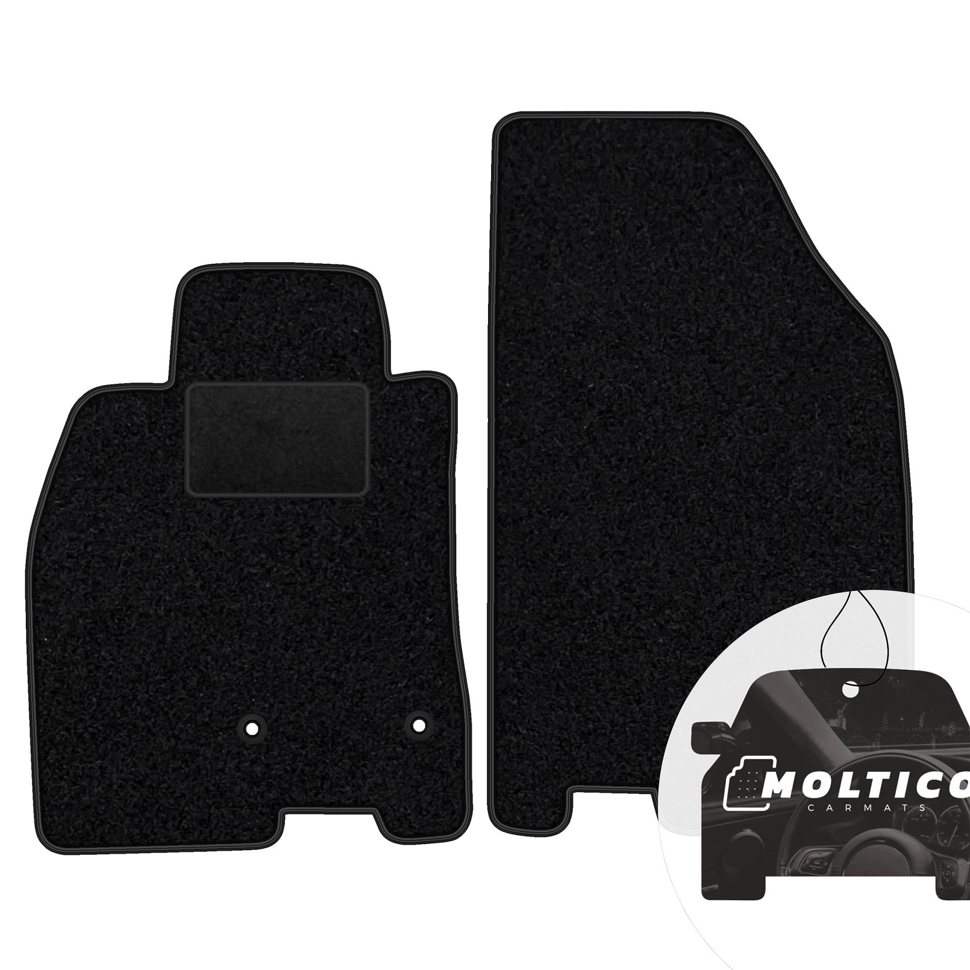 moto-MOLTICO Vorne Fußmatten Auto Velours Autoteppiche Schwarz Automatten Set 2-teilig passend für Renault Megane III 2008-2015 moto-MOLTICO Vorne Fußmatten Auto Velours Autoteppiche Schwarz Automatten Set 2-teilig passend für Renault Megane III 2008-2015 von moto-MOLTICO