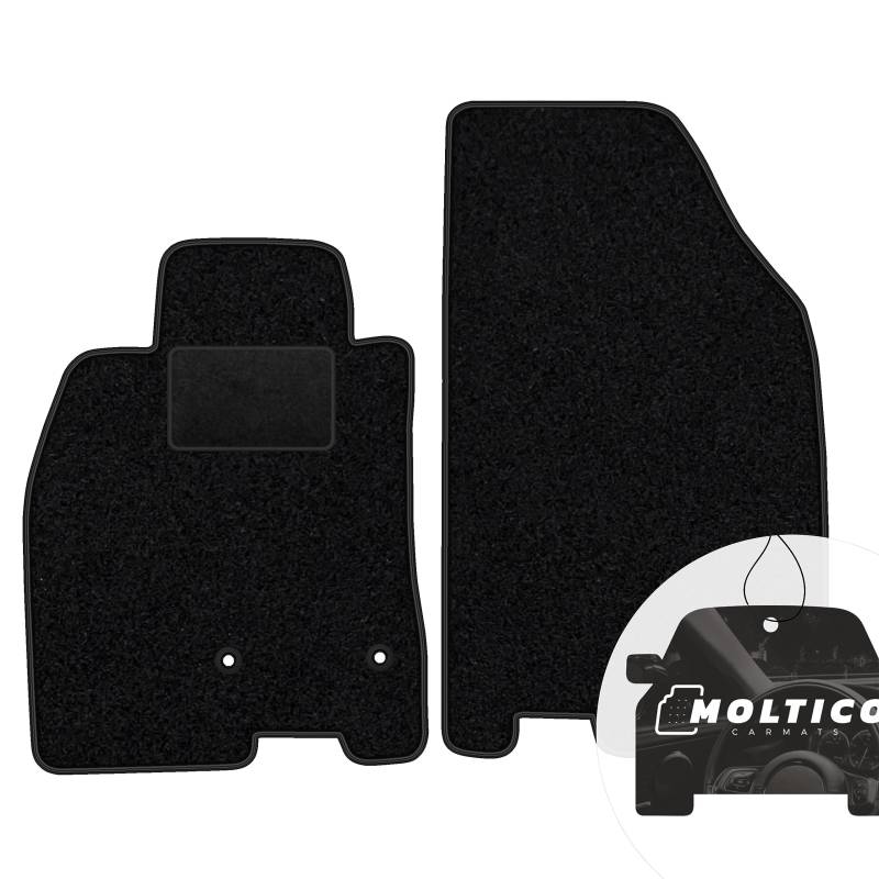 moto-MOLTICO Vorne Fußmatten Auto Velours Autoteppiche Schwarz Automatten Set 2-teilig passend für Renault Megane III 2008-2015 von moto-MOLTICO