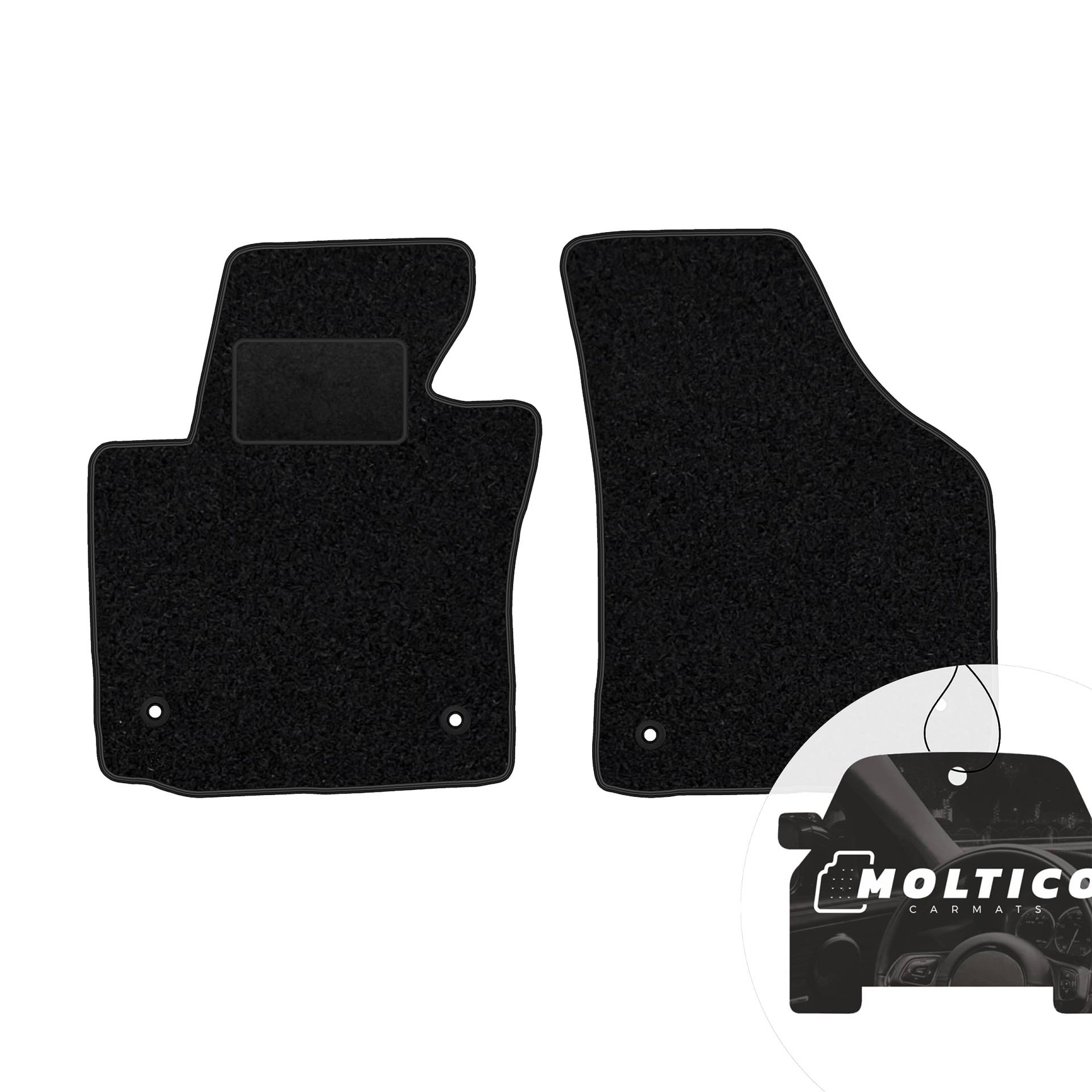 moto-MOLTICO Vorne Fußmatten Auto Velours Autoteppiche Schwarz Automatten Set 2-teilig passend für Seat Leon II Toledo III 2005-2012 moto-MOLTICO Vorne Fußmatten Auto Velours Autoteppiche Schwarz Automatten Set 2-teilig passend für Seat Leon II Toledo III 2005-2012 von moto-MOLTICO