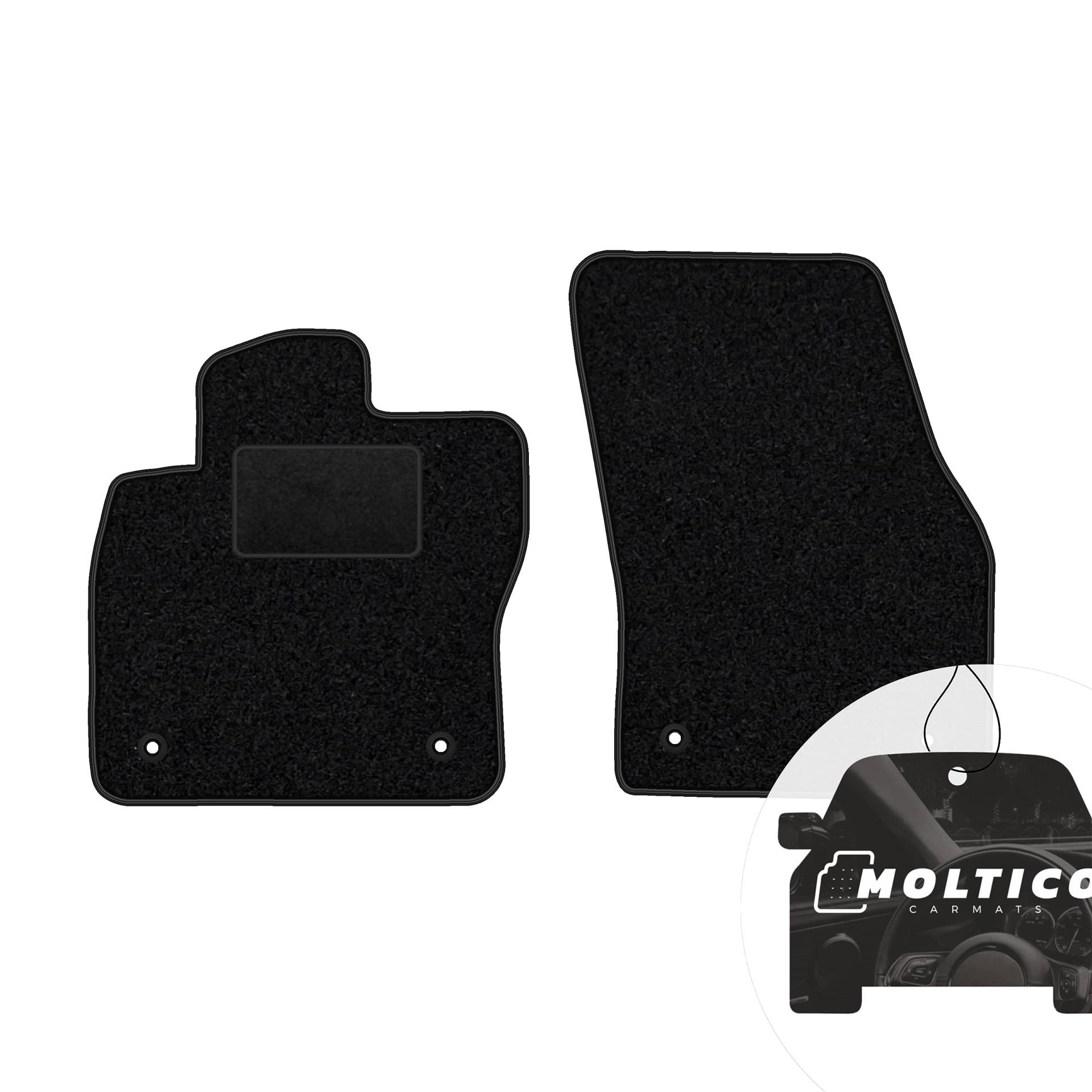 moto-MOLTICO Vorne Fußmatten Auto Velours Autoteppiche Schwarz Automatten Set 2-teilig passend für VW Touran ab 2015 moto-MOLTICO Vorne Fußmatten Auto Velours Autoteppiche Schwarz Automatten Set 2-teilig passend für VW Touran ab 2015 von moto-MOLTICO