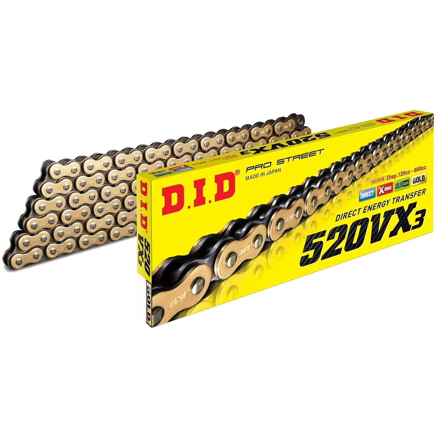DID Unisex-Adult 520VX3GB/108N Antriebskette, Gold & Schwarz, 108 Mail. EU DID Unisex-Adult 520VX3GB/108N Antriebskette, Gold & Schwarz, 108 Mail. EU von motodak