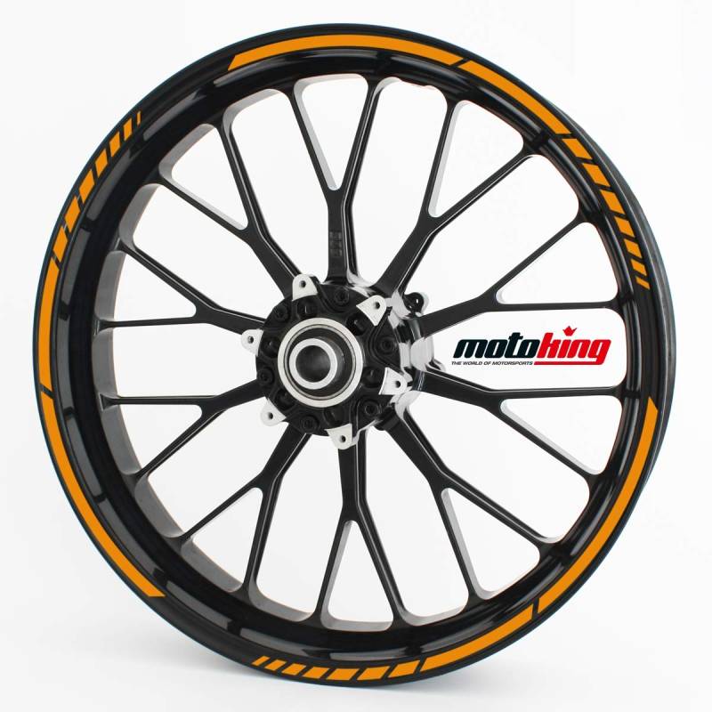Felgenrandaufkleber GP im GP-Design passend für 12 Zoll Felgen für Motorrad, Auto & mehr - Orange matt von Motoking