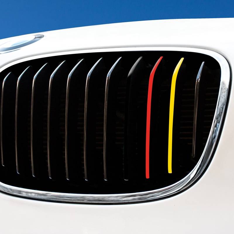 Motoking Nierenaufkleber Deutschland - Schwarz/Rot/Gelb - REFLEKTIEREND für alle BMW Modelle von Motoking