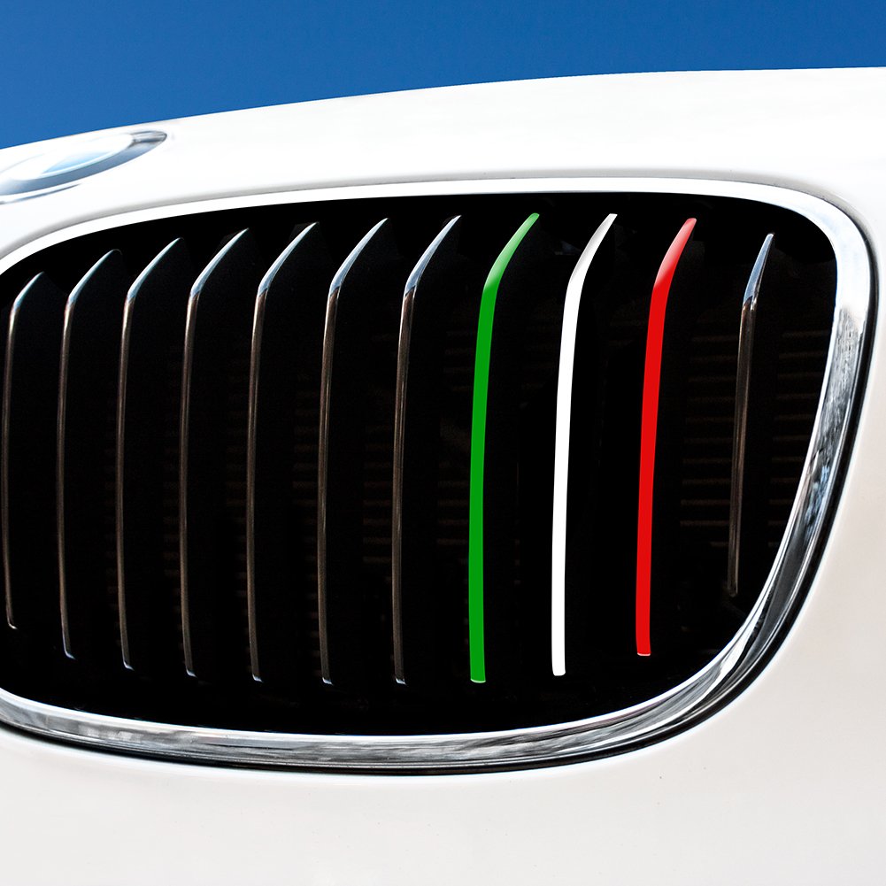 Motoking Nierenaufkleber Italien - Grün/Weiß/Rot - REFLEKTIEREND für alle BMW Modelle von Motoking