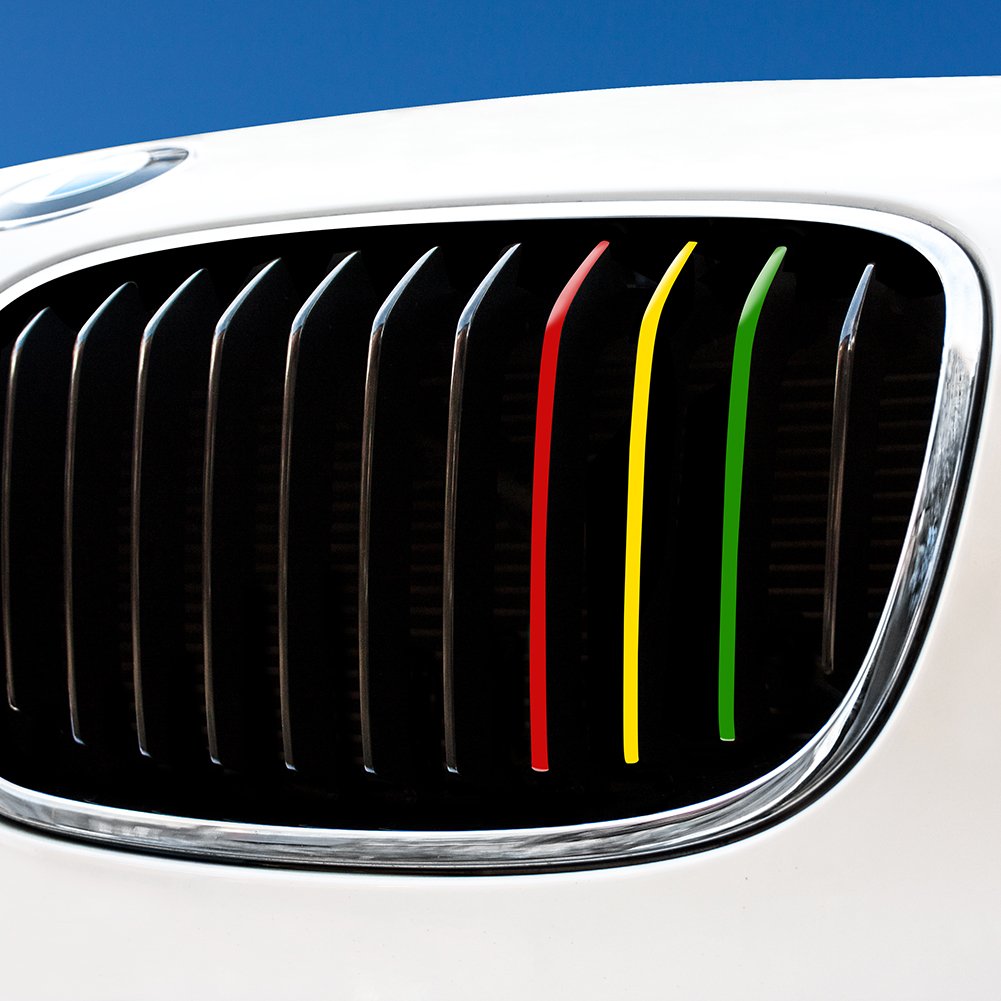 Motoking Nierenaufkleber Reggae - Rot/Gelb/Grün - REFLEKTIEREND für alle BMW Modelle von Motoking