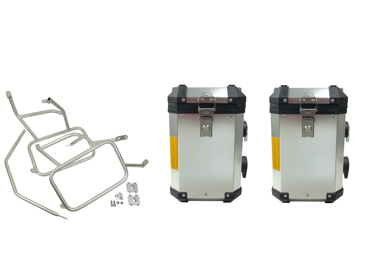 motorsportgoetz Koffer Satz Alu B-Ware passend für F 800 GS F 700 GS F 650 GS Twin Edelstahlträger 38 Liter + 31 Liter von motorsportgoetz