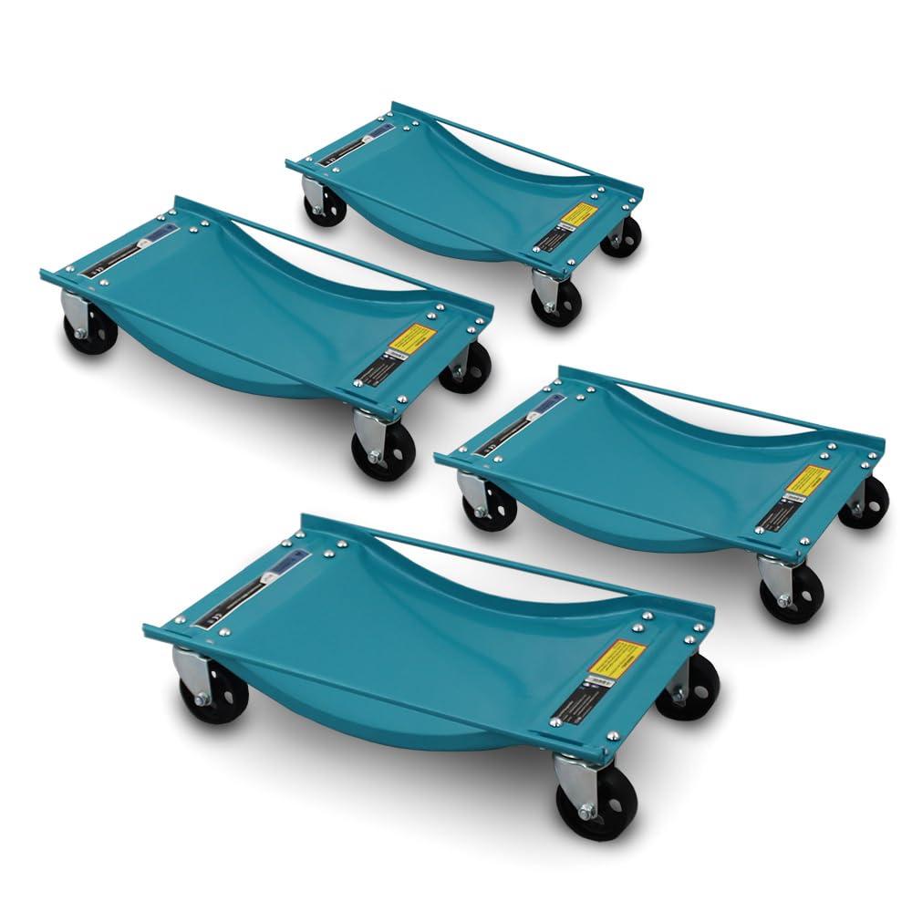 BITUXX® 4 Stück Rangierhilfe für PKW Auto Rangierroller Rangierheber Wagenheber Roller Belastbar bis 450 kg pro Rangierroller von MS-Point