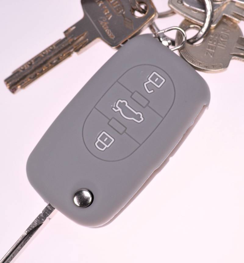 Soft Case Schutz Hülle Auto Schlüssel Grau für Audi A4 B6 A3 8L A6 C5 A2 K von mt key