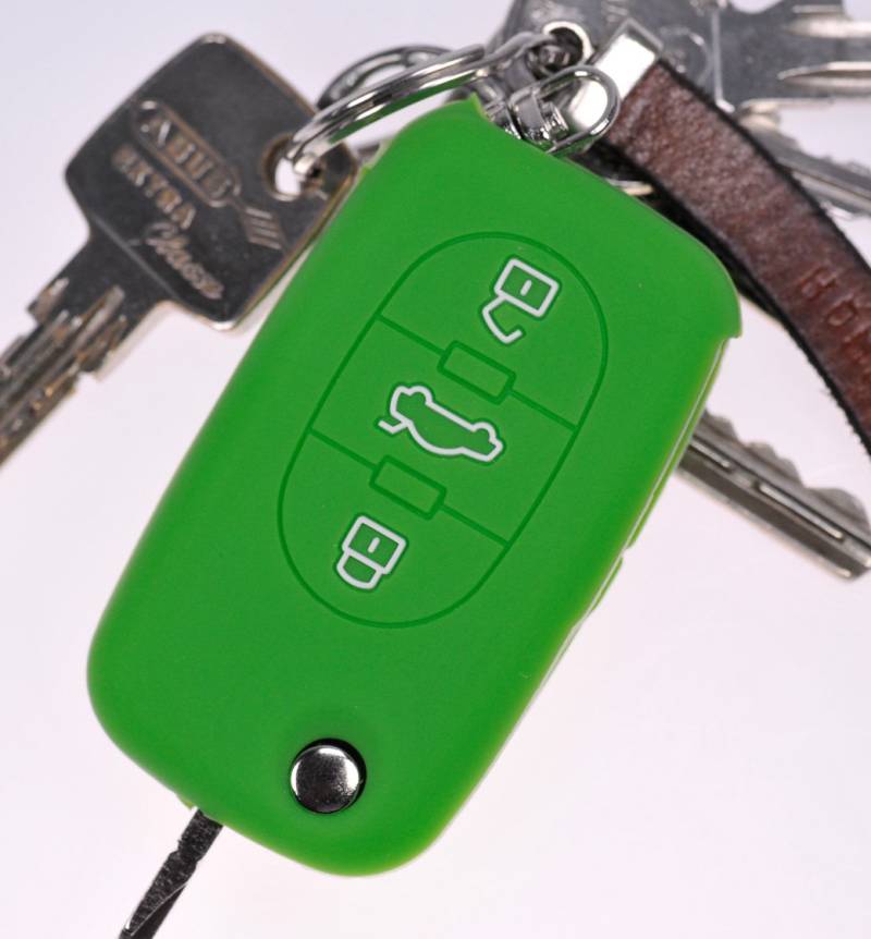 Soft Case Schutz Hülle Auto Schlüssel Grün für Audi A4 B6 A3 8L A6 C5 A2 K von mt key