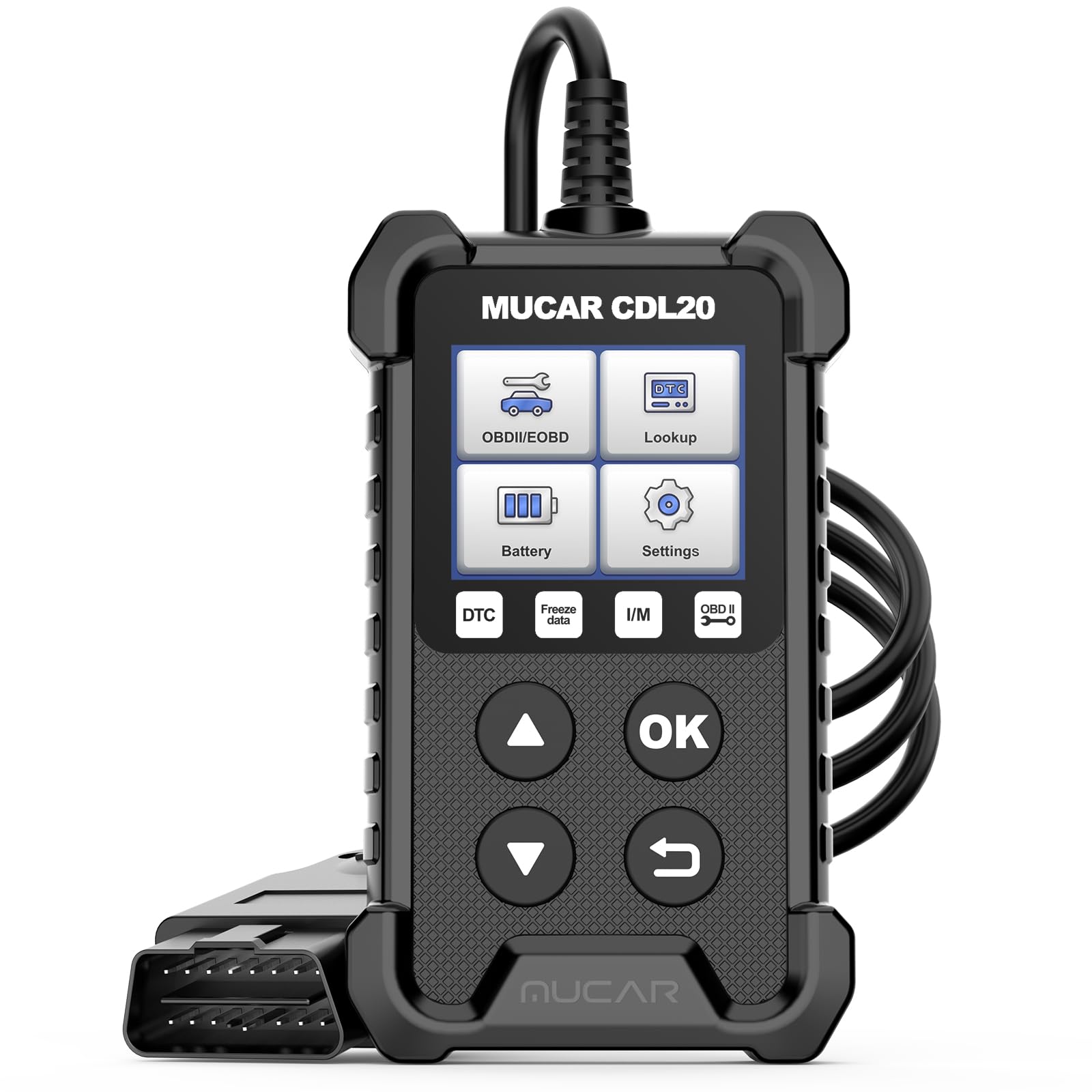 OBD2 Diagnosegerät, MUCAR CDL20 Diagnosegerät Auto, Universal OBD2/EOBD KFZ-Fehlercode-Lesegerät mit Vollen OBD2-Funktionen (Schwarz) von mucar