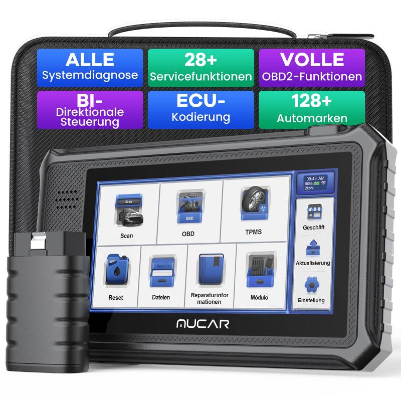 MUCAR OBD2 Diagnosegerät Für Alle Fahrzeuge,VO6 Diagnosegerät Auto Mit 28 Servicefunktionen & Alle Systemdiagnosen Für Immer Frei,Auslesegerät Auto Mit Bluetooth,Kostenloses Aktualisierung, Blau von mucar