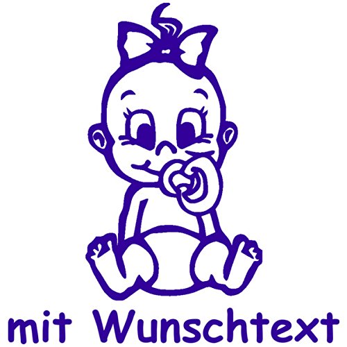 Babyaufkleber mit Name/Wunschtext - Motiv 713 (16 cm) - 20 Farben und 11 Schriftarten wählbar von MY-BABY-SHOP
