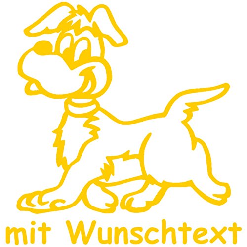 MY-BABY-SHOP Hundeaufkleber fürs Auto - mit Wunschtext - Motiv H14 (16 cm) von MY-BABY-SHOP