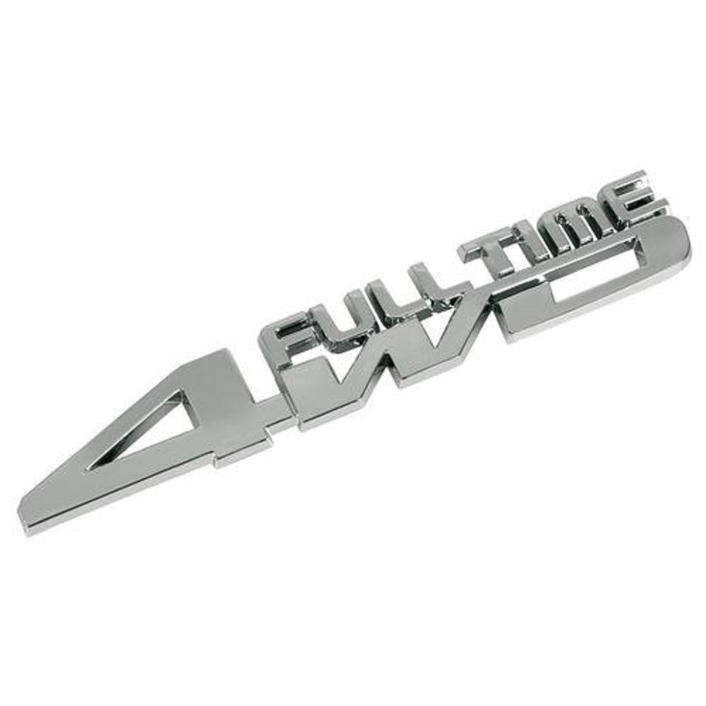 Emblem FULL TIME 4WD 4x4 Allrad SUV Schriftzug Heck 3D Aufkleber Sticker silber chrom von mybuy24