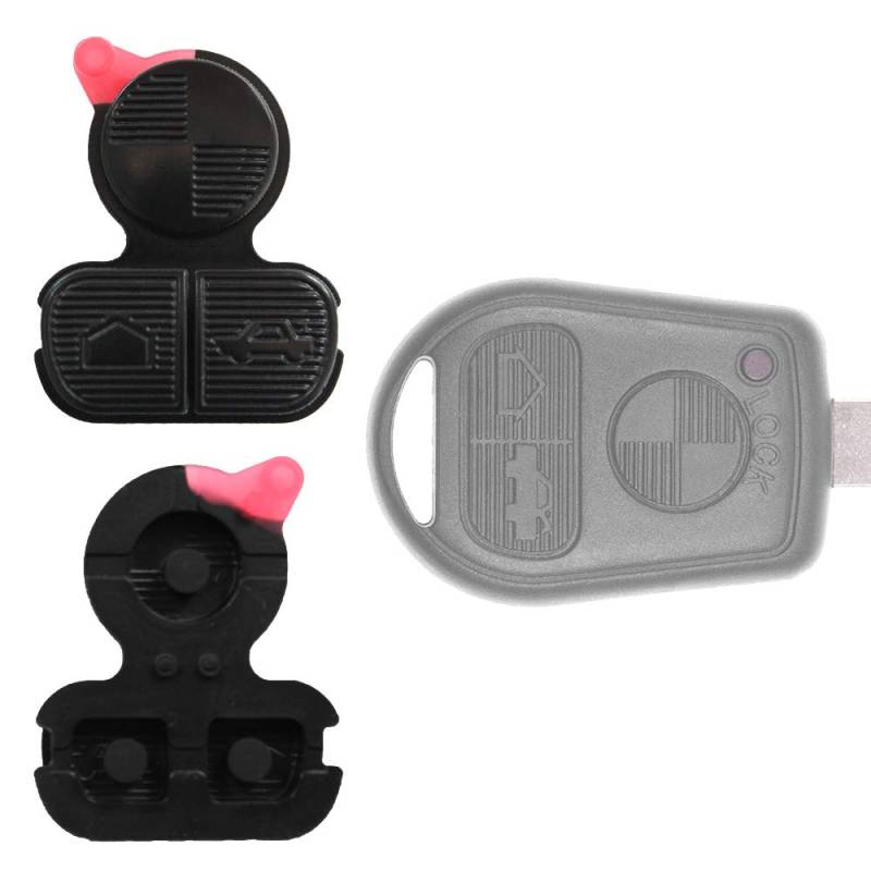 Tastenfeld Gummipad Ersatztasten Schlüssel Fernbedienung 3 Tasten mit LED Sichtfenster Neu Gehäuse von mycarkey