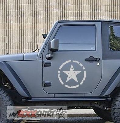 myrockshirt 2 x kompatibel für Geländewagen Offroader 4x4 JEEPStern 40 cm Willi US Army Force Aufkleber,Sticker, Autoaufkleber,Auto,Lack,Scheibe, Tuning, von myrockshirt